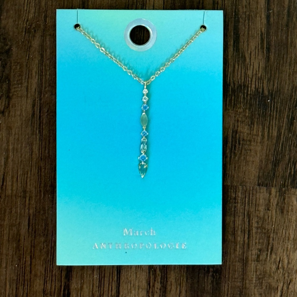 Anthropologie March  birthstone pendant necklace - Picture 13 of 14
